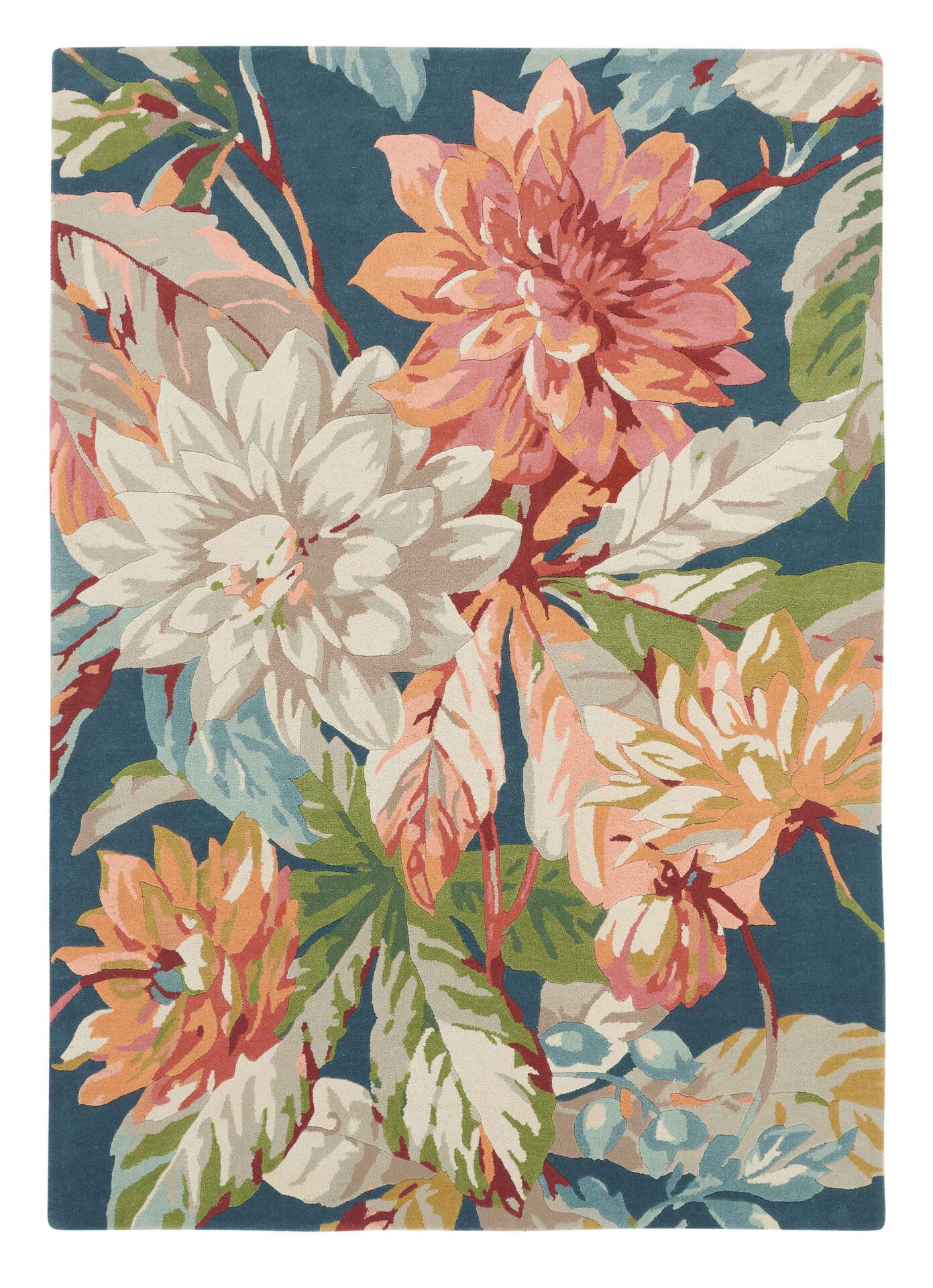 Hand Tufted Wool Area Rug Floral-2