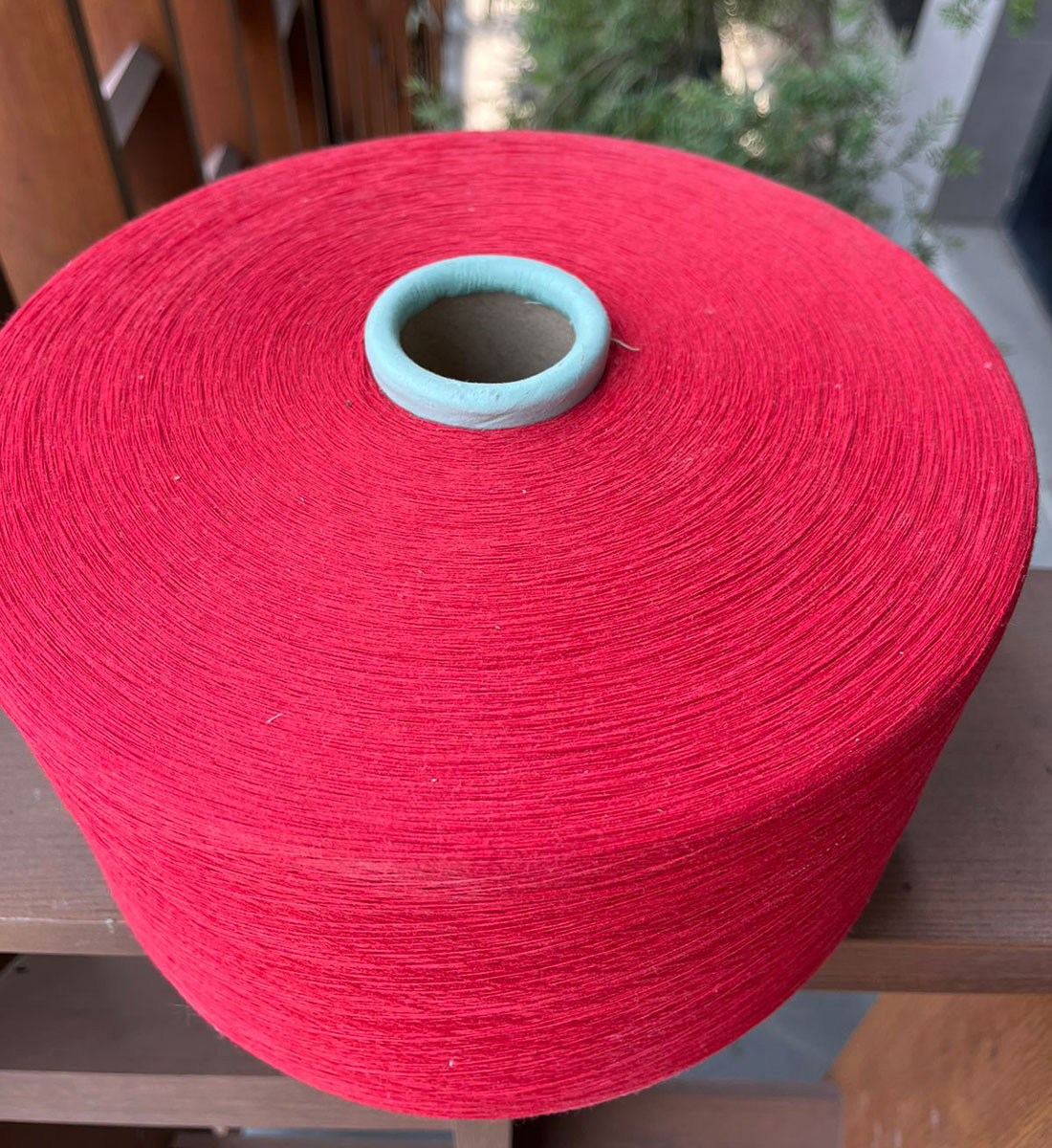 30 Single Count, GSR Certified Recycled Yarn-Red