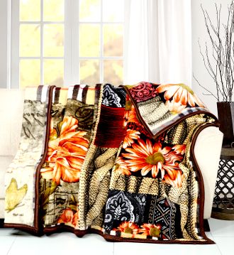 100% Polyester Raschel Blanket Thickened Double Layers Printed Warm Comfortable Multicolor