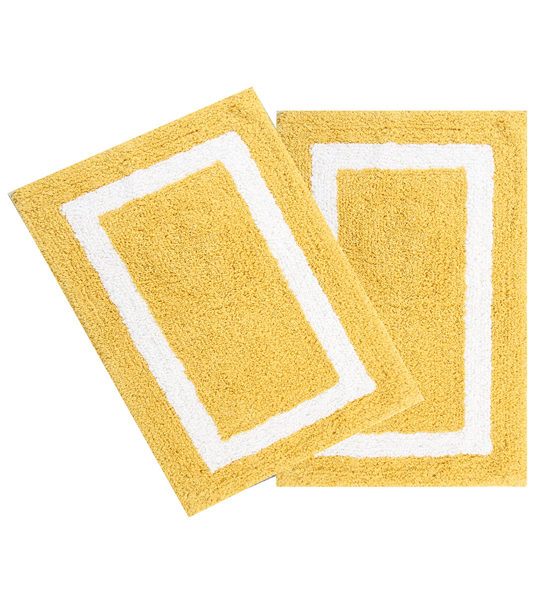 Photo Frame Tufted Bath Mats set of 2 pieces 20*30 + 20*30 inch-yellow